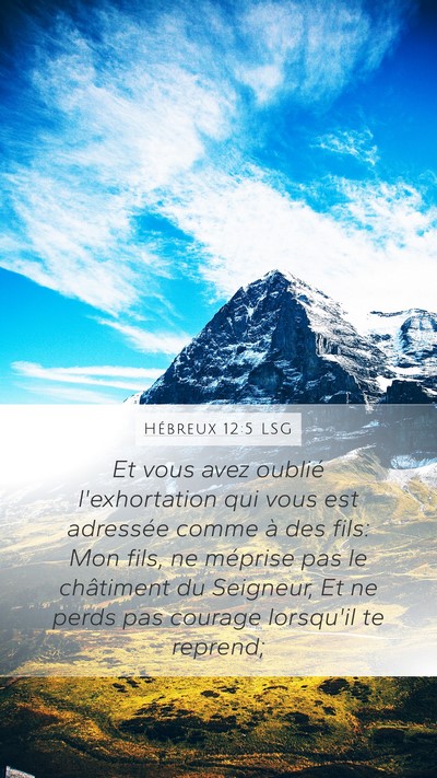 Hébreux 12:5 LSG Bible Verse Image