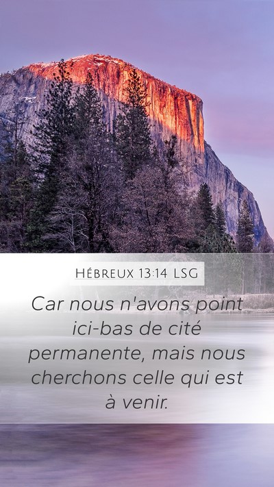 Hébreux 13:14 LSG Bible Verse Image