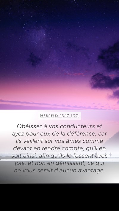 Hébreux 13:17 LSG Bible Verse Image