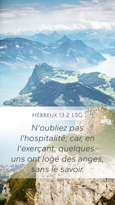 Hébreux 13:2 LSG Bible Verse Image
