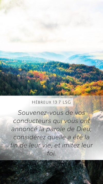 Hébreux 13:7 LSG Bible Verse Image