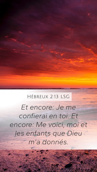 Hébreux 2:13 LSG Bible Verse Image