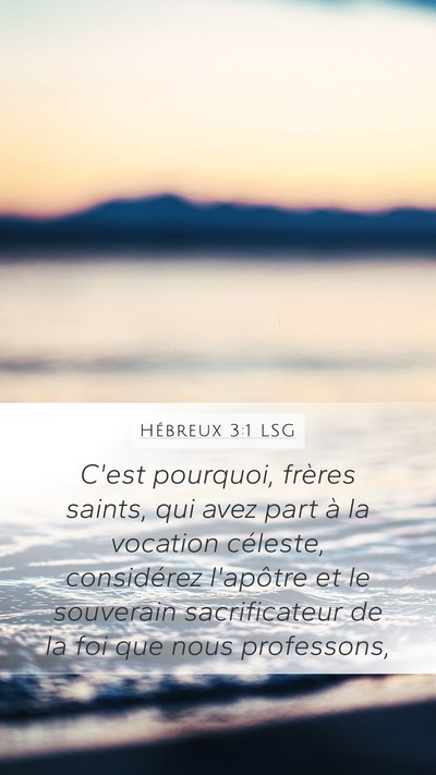 Hébreux 3:1 LSG Bible Verse Image