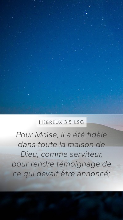 Hébreux 3:5 LSG Bible Verse Image