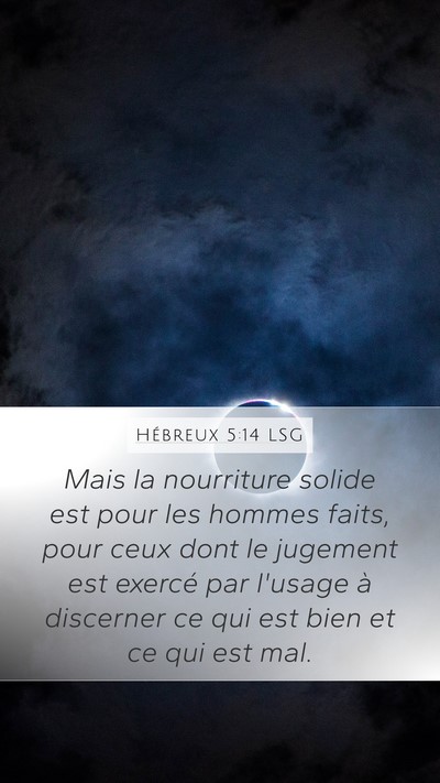 Hébreux 5:14 LSG Bible Verse Image