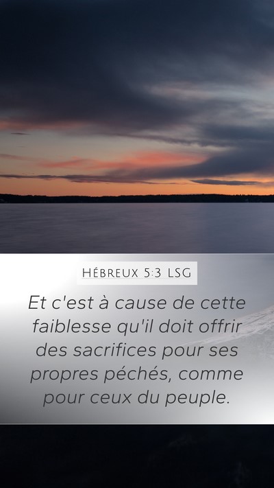 Hébreux 5:3 LSG Bible Verse Image