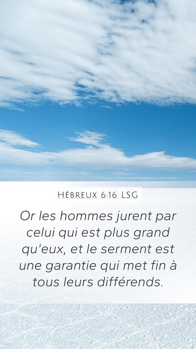 Hébreux 6:16 LSG Bible Verse Image
