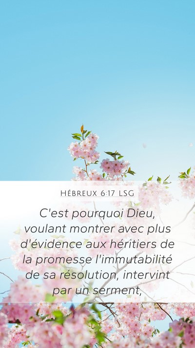 Hébreux 6:17 LSG Bible Verse Image