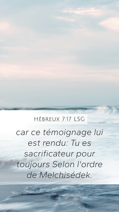Hébreux 7:17 LSG Bible Verse Image