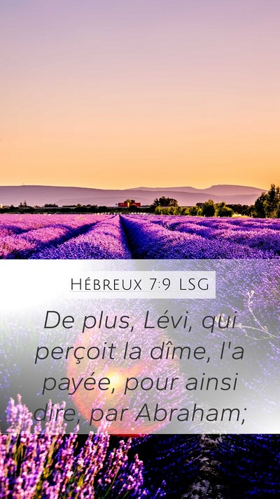 Hébreux 7:9 LSG Bible Verse Image
