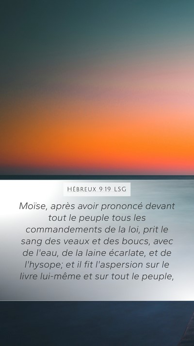 Hébreux 9:19 LSG Bible Verse Image