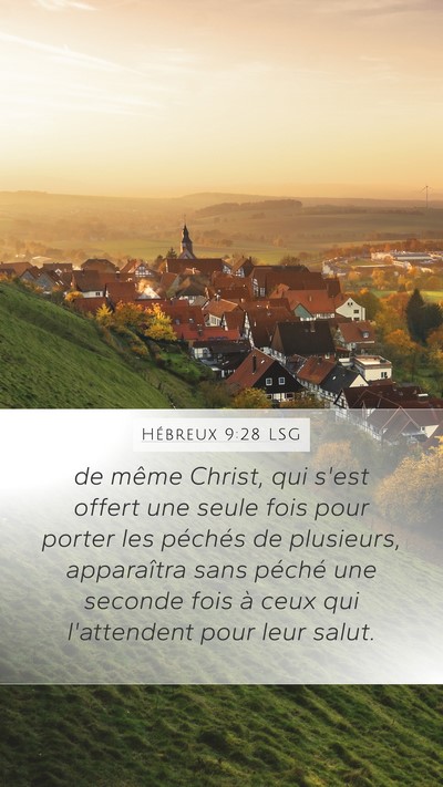 Hébreux 9:28 LSG Bible Verse Image