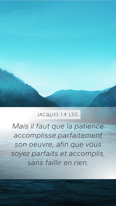 Jacques 1:4 LSG Bible Verse Image