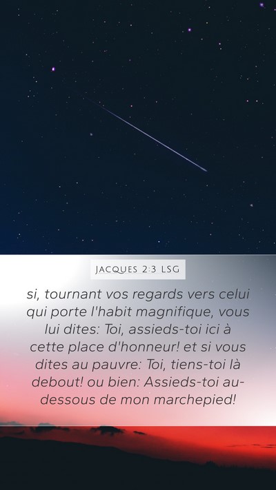 Jacques 2:3 LSG Bible Verse Image
