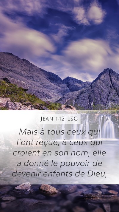 Jean 1:12 LSG Bible Verse Image