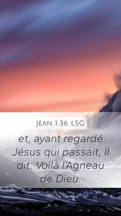 Jean 1:36 LSG Bible Verse Image