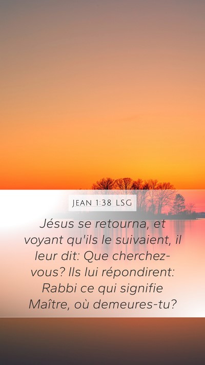 Jean 1:38 LSG Bible Verse Image