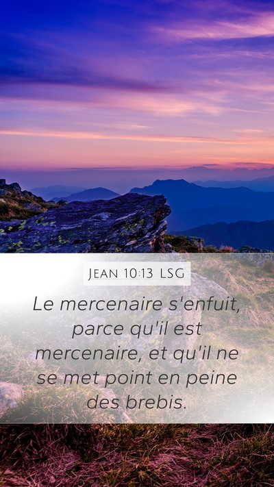 Jean 10:13 LSG Bible Verse Image