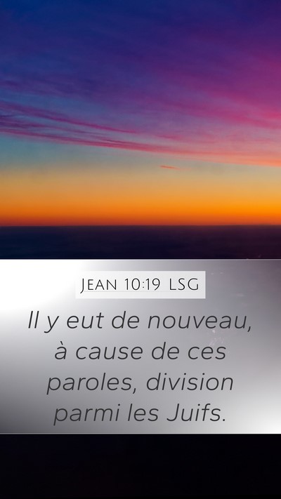 Jean 10:19 LSG Bible Verse Image