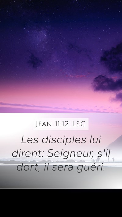 Jean 11:12 LSG Mobile Phone Wallpaper - Les disciples lui dirent: Seigneur, s'il dort, il - Mobile Bible Verse Wallpaper