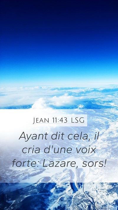 Jean 11:43 LSG Bible Verse Image