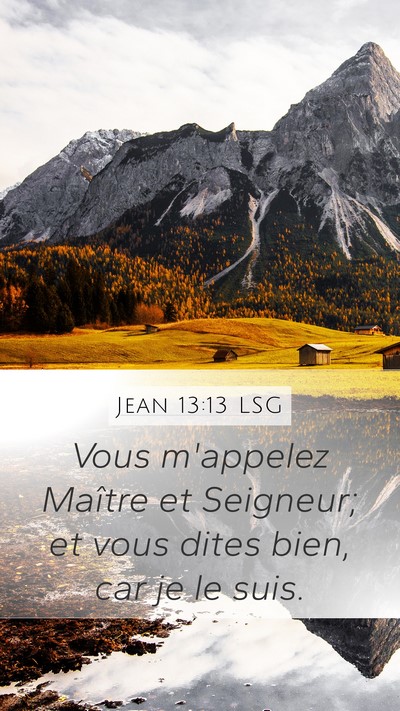 Jean 13:13 LSG Bible Verse Image