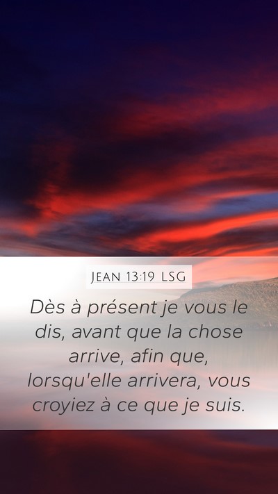 Jean 13:19 LSG Bible Verse Image
