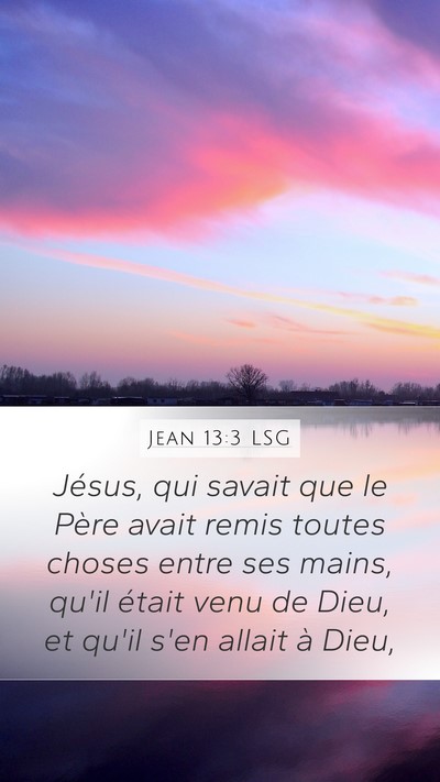 Jean 13:3 LSG Bible Verse Image