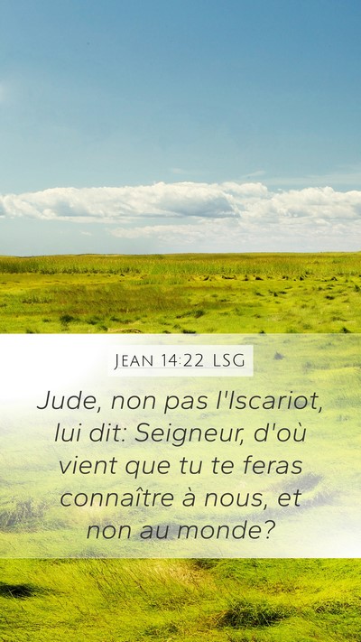Jean 14:22 LSG Bible Verse Image