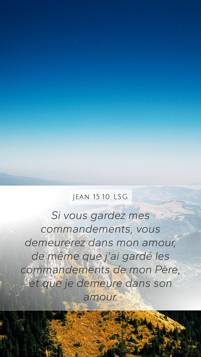 Jean 15:10 LSG Bible Verse Image