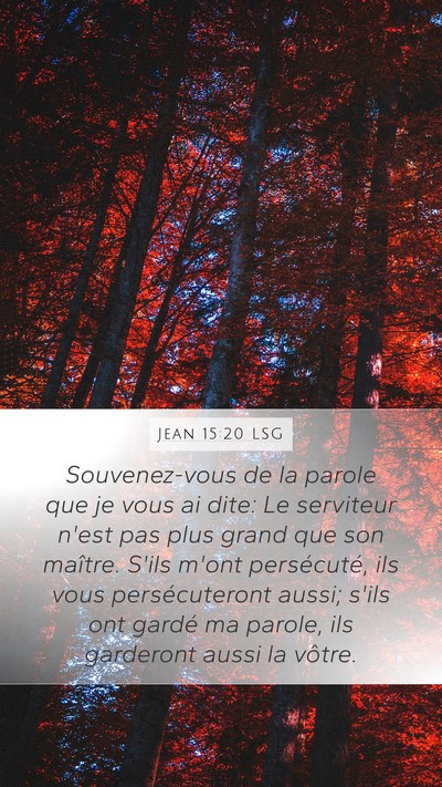 Jean 15:20 LSG Bible Verse Image