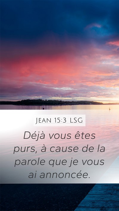 Jean 15:3 LSG Bible Verse Image