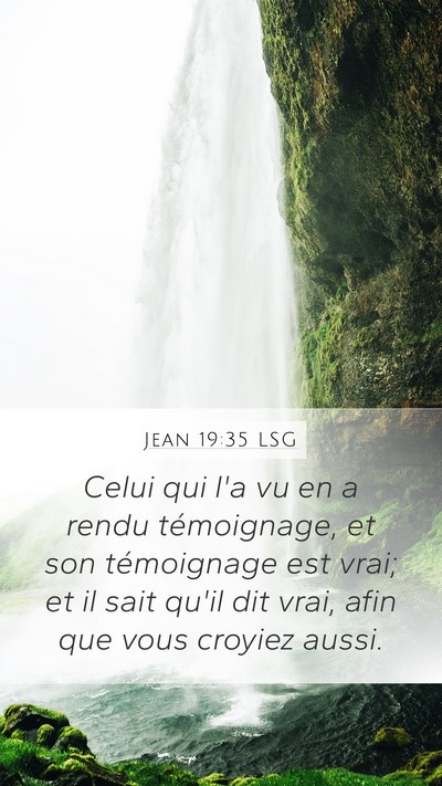 Jean 19:35 LSG Bible Verse Image