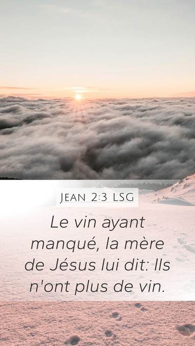 Jean 2:3 LSG Bible Verse Image