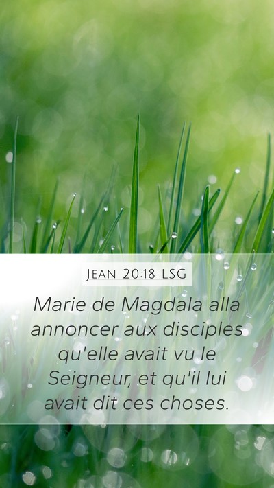 Jean 20:18 LSG Bible Verse Image