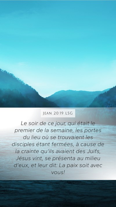 Jean 20:19 LSG Bible Verse Image
