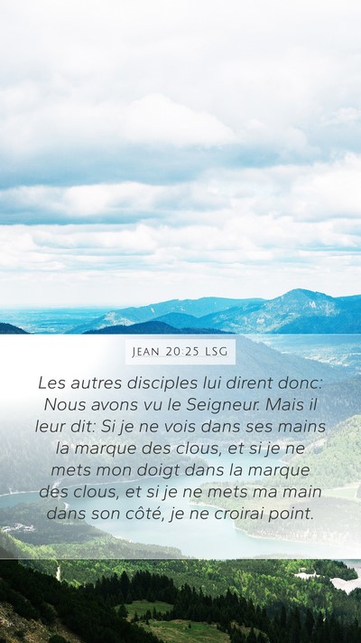Jean 20:25 LSG Bible Verse Image