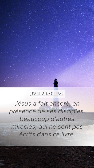 Jean 20:30 LSG Bible Verse Image