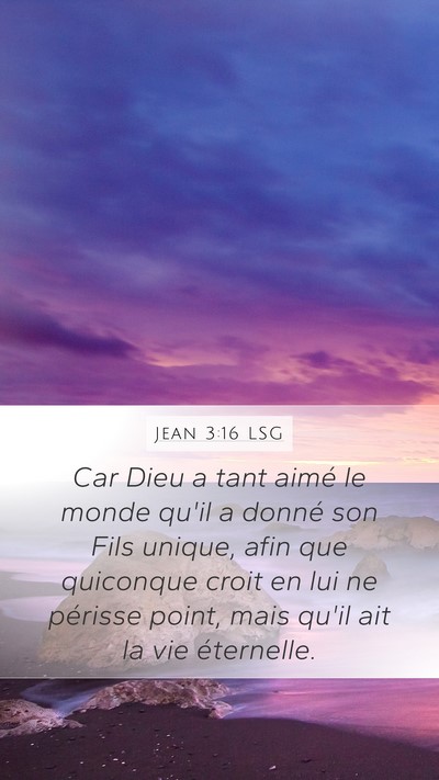Jean 3:16 LSG Bible Verse Image