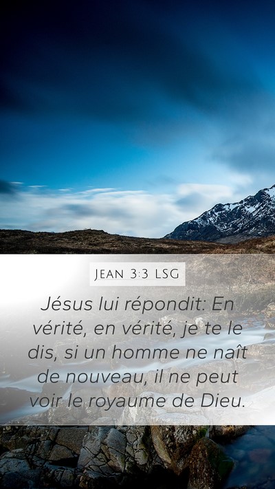 Jean 3:3 LSG Bible Verse Image