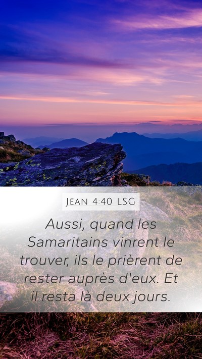 Jean 4:40 LSG Bible Verse Image