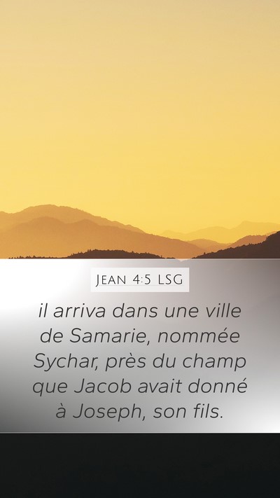 Jean 4:5 LSG Bible Verse Image