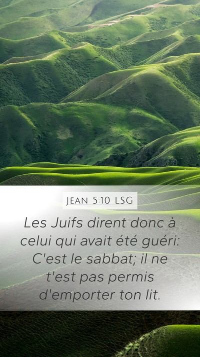 Jean 5:10 LSG Mobile Phone Wallpaper - Les Juifs dirent donc à celui qui avait été - Mobile Bible Verse Wallpaper