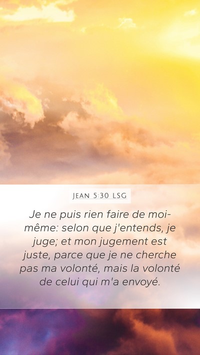 Jean 5:30 LSG Bible Verse Image