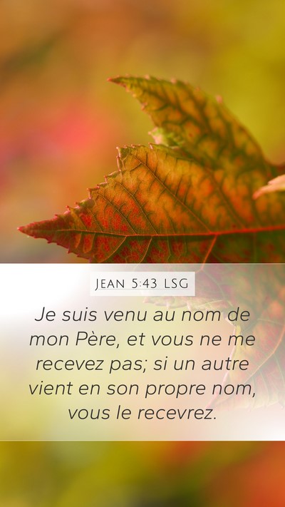 Jean 5:43 LSG Bible Verse Image