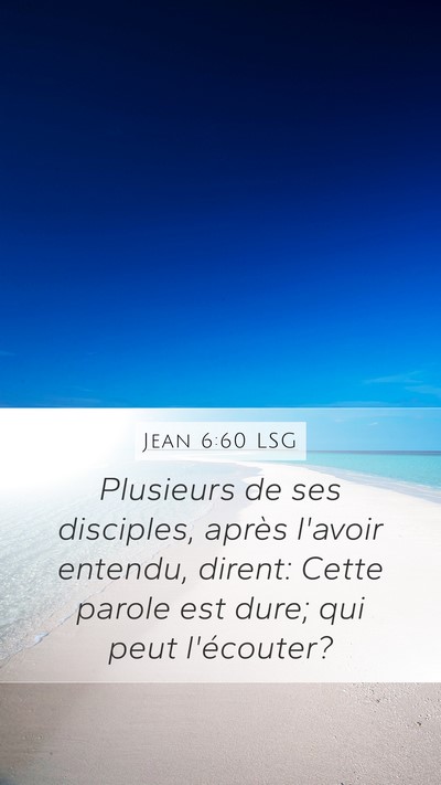 Jean 6:60 LSG Bible Verse Image