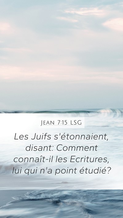 Jean 7:15 LSG Bible Verse Image