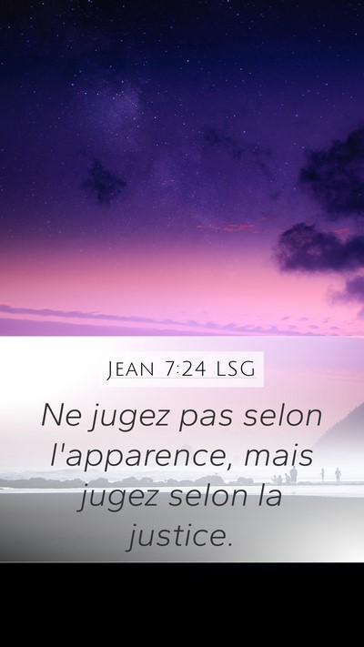 Jean 7:24 LSG Bible Verse Image