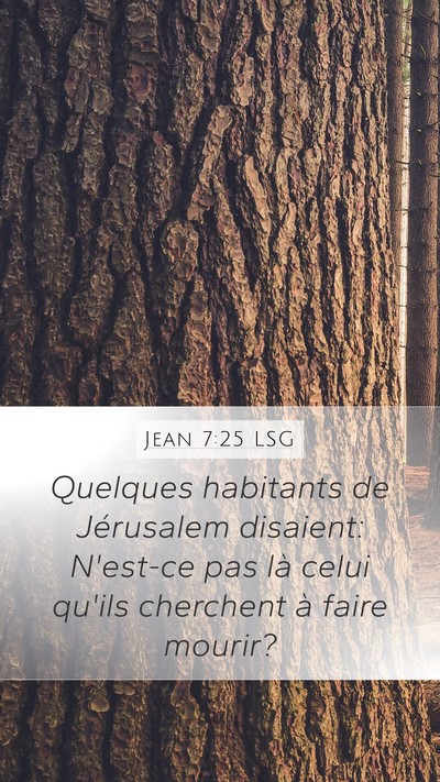 Jean 7:25 LSG Bible Verse Image