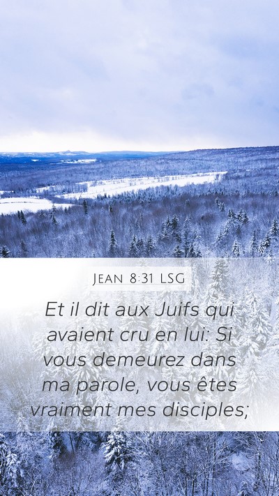 Jean 8:31 LSG Bible Verse Image